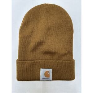 Carhartt Cuffed Knit Long Beanie Light Brown Unisex Winter Hat A18 Cuffed Ribbed